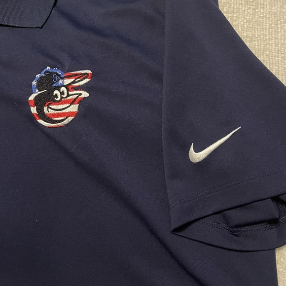 Nike Golf Dri-FIT Navy Polo Shirt Embroidered Baltimore Orioles - Picture 5 of 5